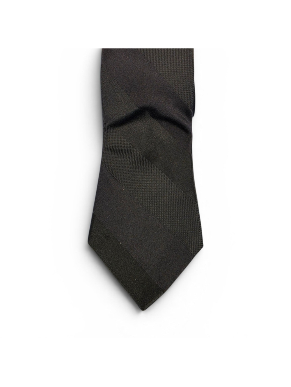 IKE Behar New York Black Striped Silk Tie Textured Designer Necktie - Picture 2 of 8